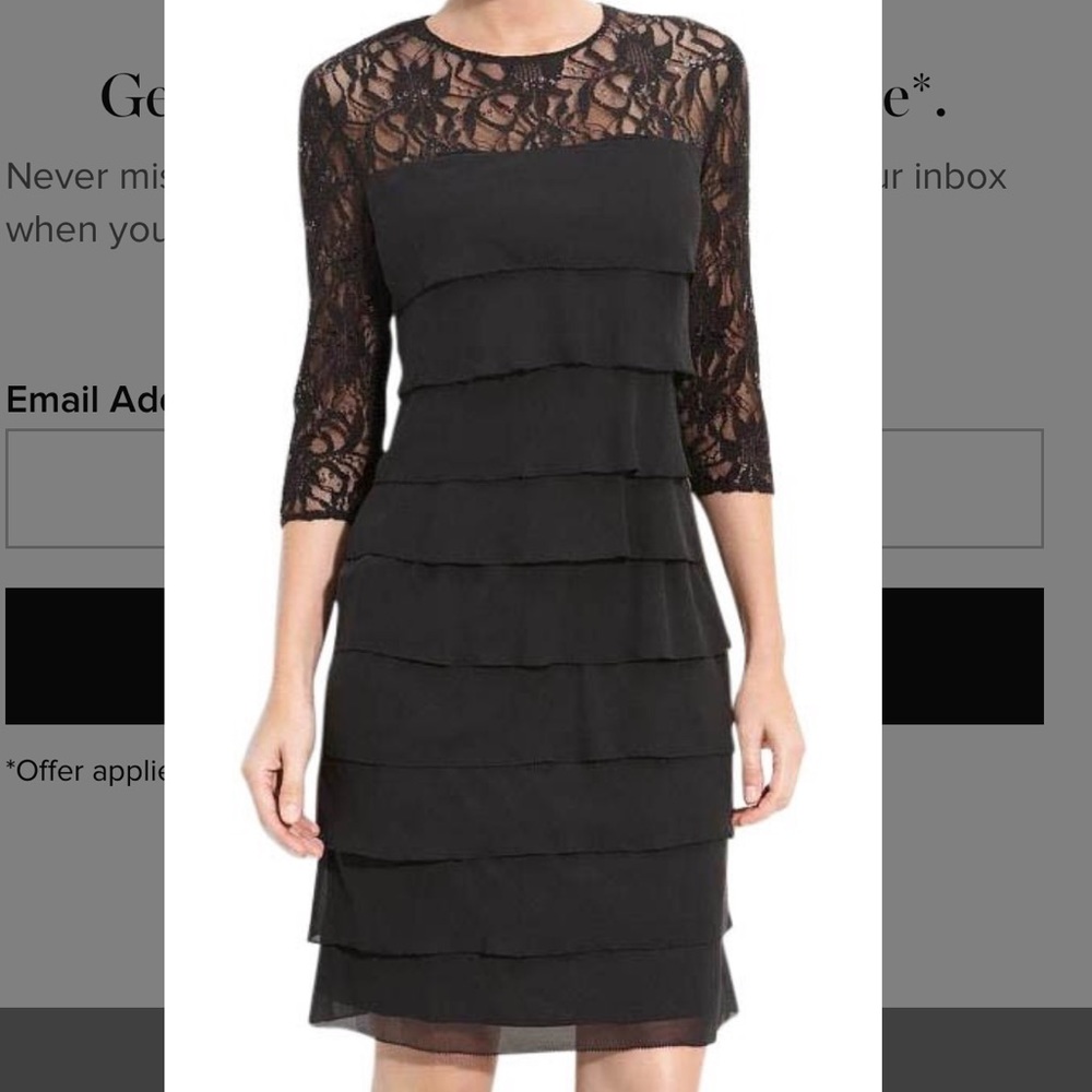 Midi Alex Evenings Black Lace Formal 4 petite
